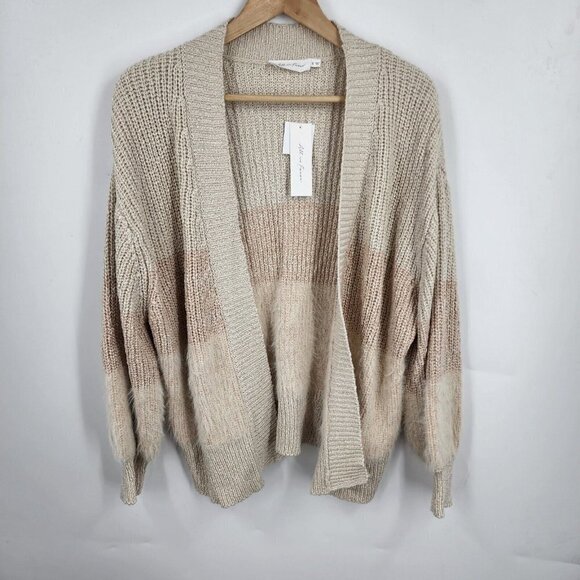 All In Favor Women's Colorblock Cardigan In Cream Size S NWT - Picture 2 of 12